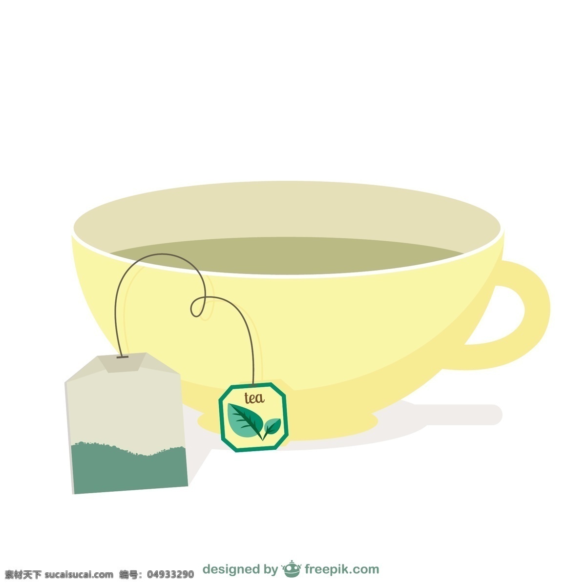 茶袋和杯向量 茶 袋子 杯 茶杯 茶袋 白色