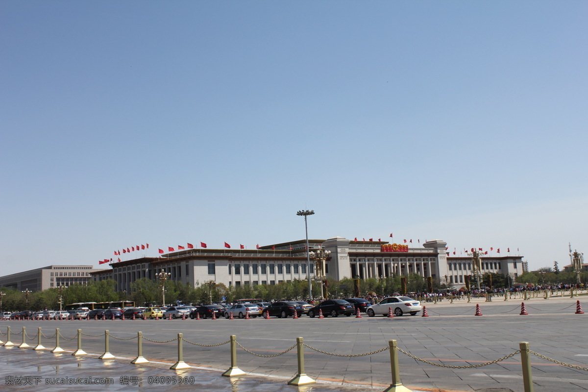 国家博物馆 天安门 广场 红旗 节日 建筑摄影 建筑园林