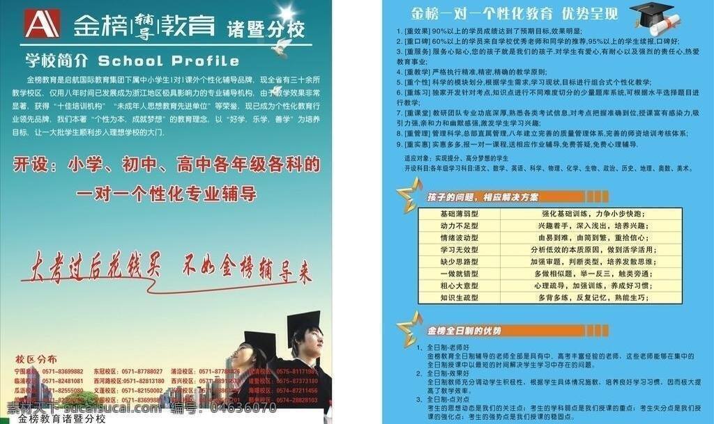 毕业 毕业生 大学 教育 教育海报 教育海报设计 金榜 矢量 模板下载 海报 金榜教育 一对一 学生 分校 学校 学校宗旨 宗旨 psd源文件