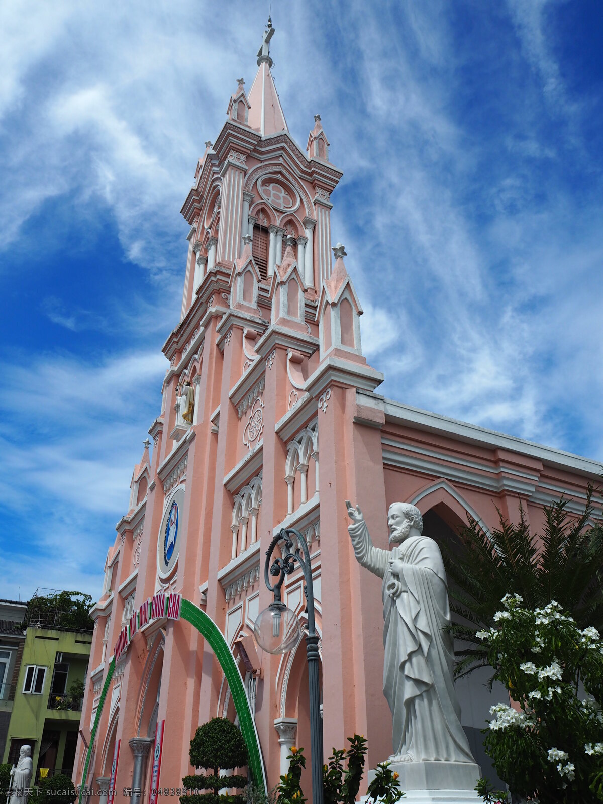 越南 粉红 大 教堂 粉色 哥特 浪漫 旅行 旅游摄影 国外旅游