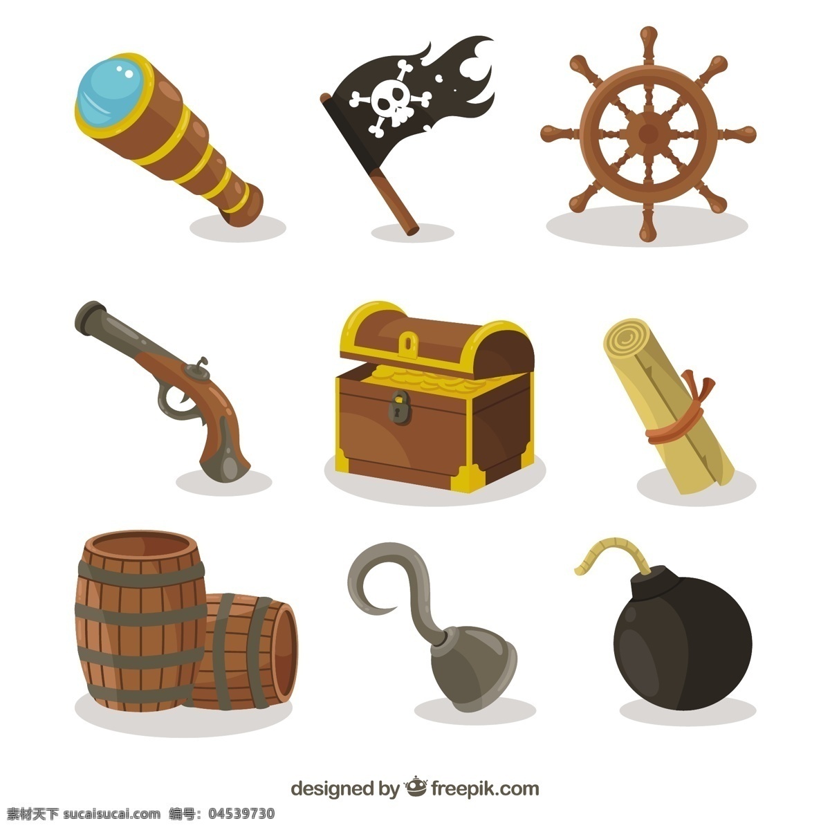 各种 海盗 物品 宝 箱 矢量 海盗物品 宝箱 矢量素材