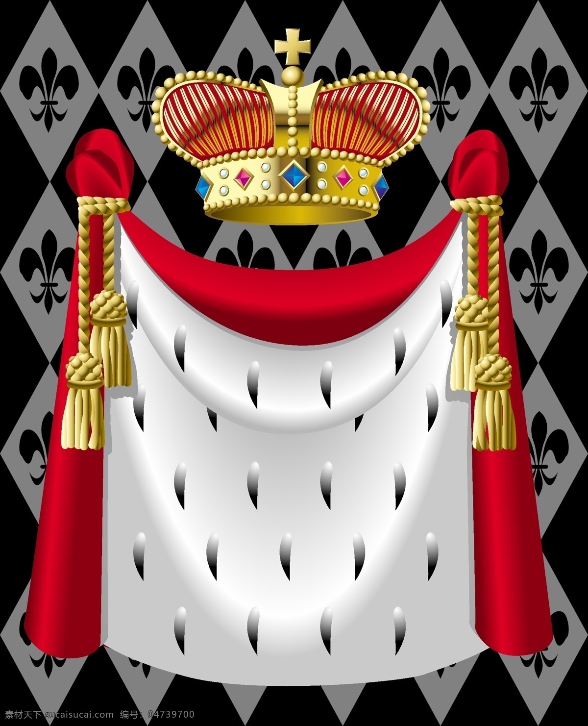 开普敦 皇家 皇冠 矢量 国王 斗篷 华丽的 光荣的 王室用品 矢量冠 矢量图 其他矢量图