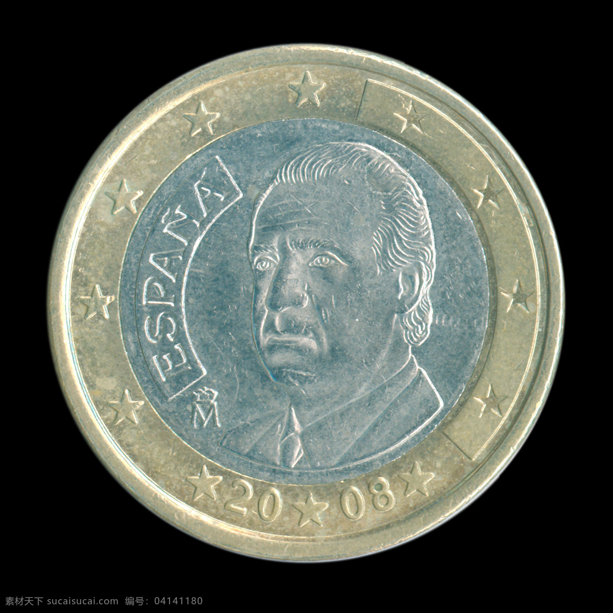 西班牙 欧元 2008 欧元硬币 金融货币 商务金融
