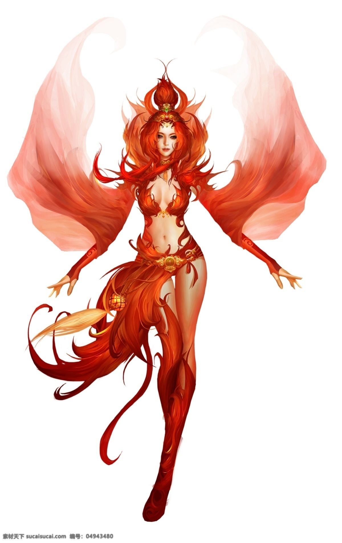 游戏美女 游戏人物 网游手游角色 魔女 红发 魔力