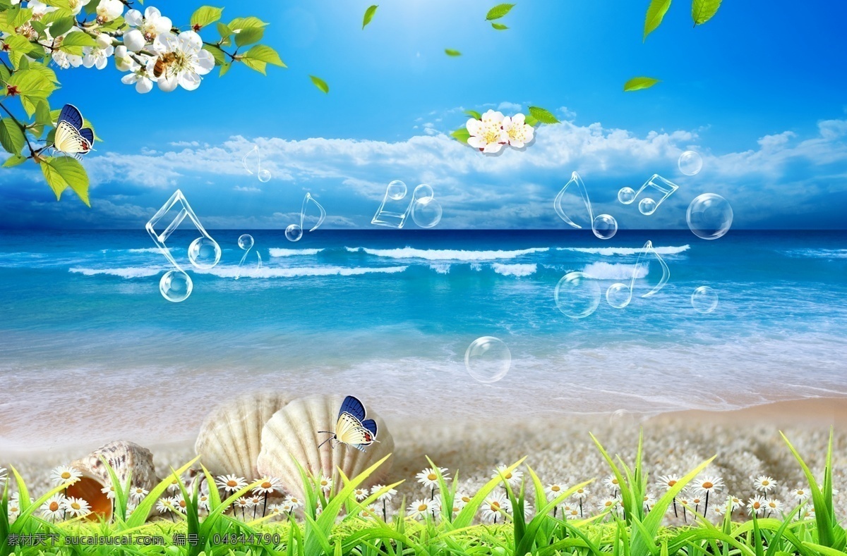 大海沙滩贝壳 大海 沙滩 贝壳 海边 海洋 海滩 海浪 自然景观 自然风光