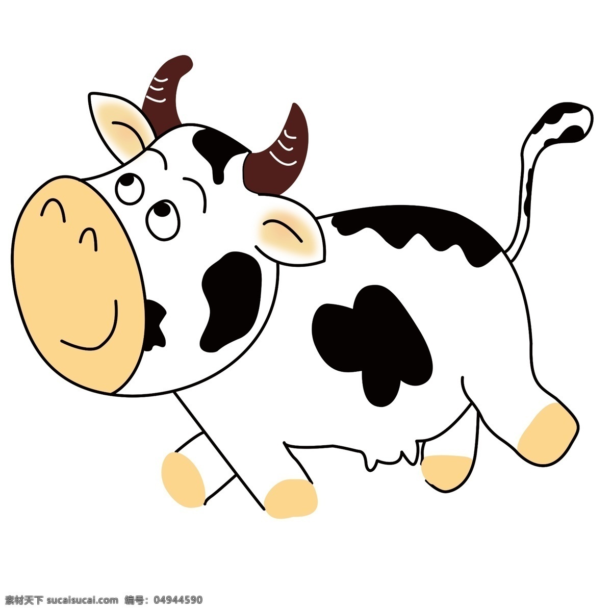 卡通奶牛 奶牛 卡通 可爱 黑白 花花牛 好图共享 动漫动画 动漫人物