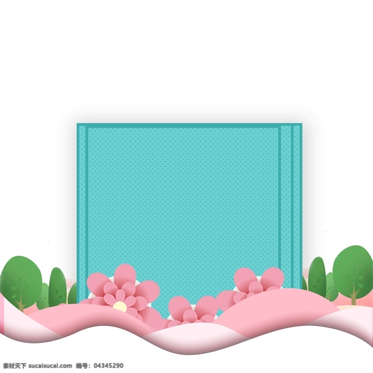 彩色 剪纸 背景 装饰 剪纸边框 背景装饰 粉色 青色 小花 树叶