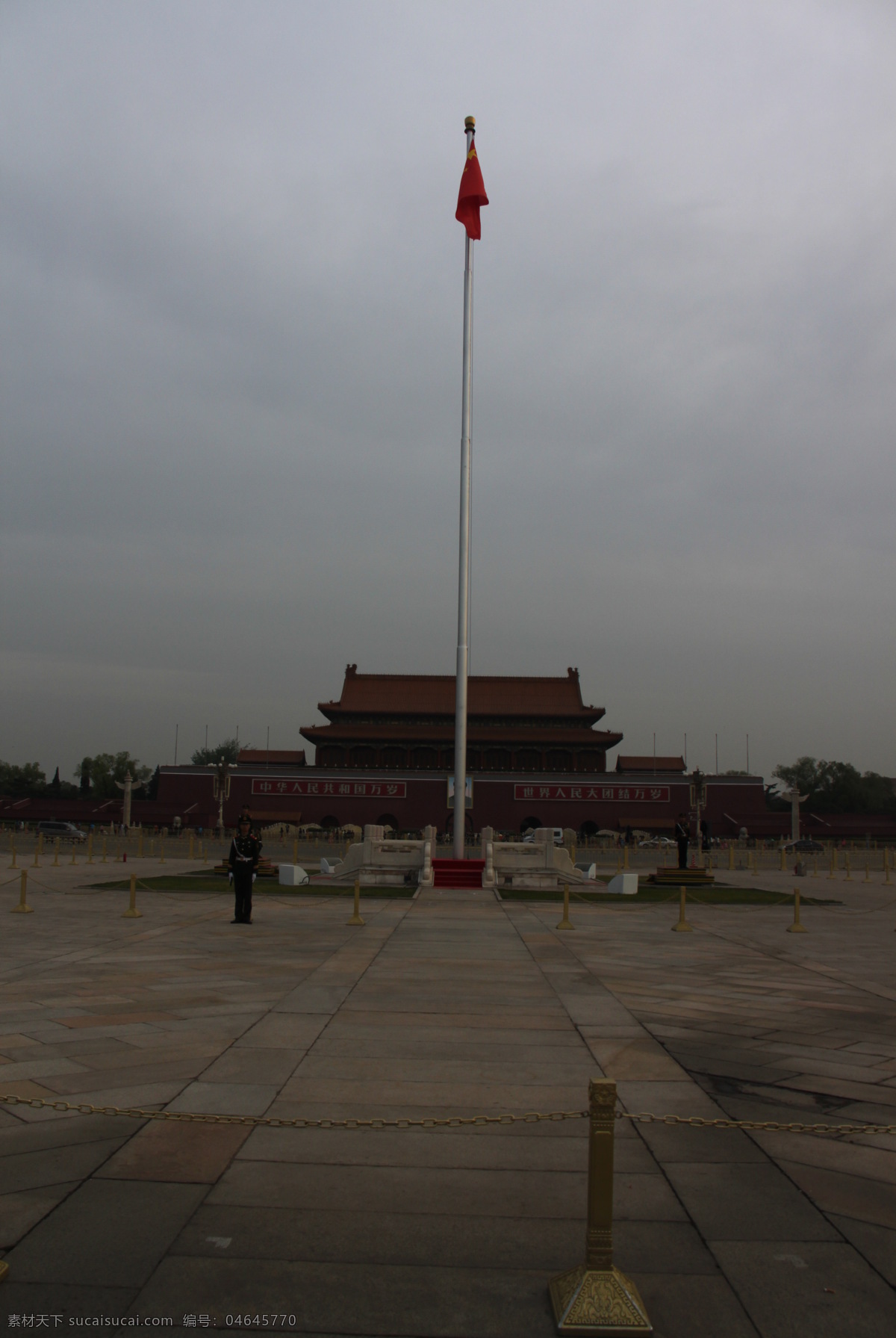 天安门广场 北京 天安门 广场 风景 景色 景观 国旗 旗杆 升旗 旅游摄影 国内旅游