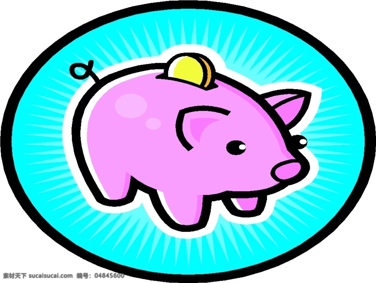 卡通 生肖 猪 存钱罐 家禽 家畜 矢量图 生物 世界 矢量 其他矢量图
