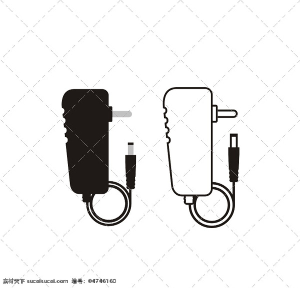 power adapter icon 图标 电源适配器 轮廓图 电源 插头 电源线 适配器 电源配件 欧规 logo设计