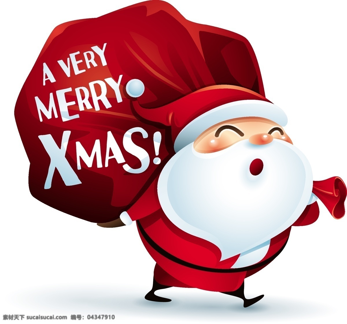 送礼 物 圣诞节 老人 矢量 包裹 开心 红色 白胡子 卡通 人物 形象 节日 装饰