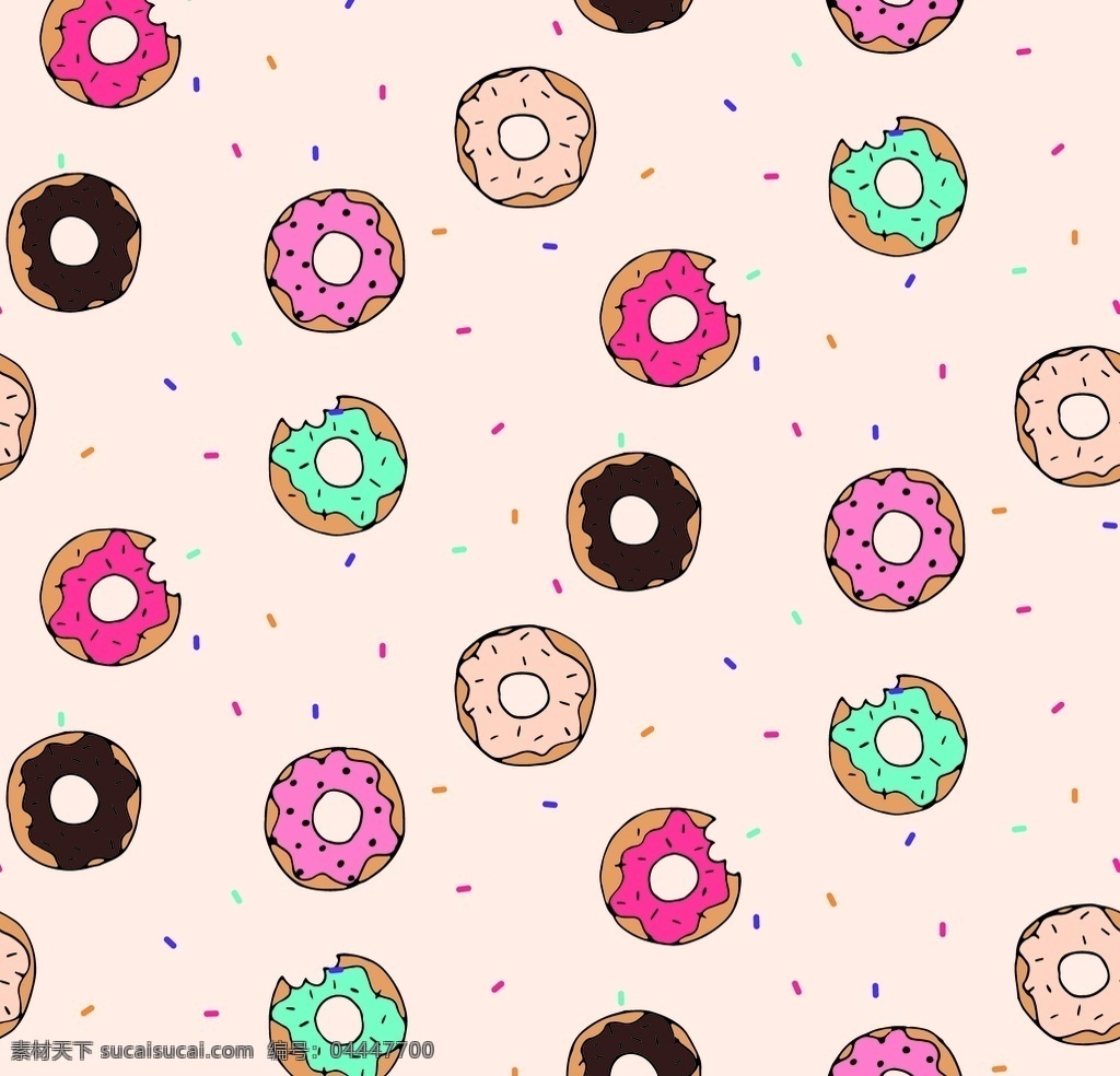 甜甜圈图片 数码 印花 卡通 甜甜圈 亚马逊 分层