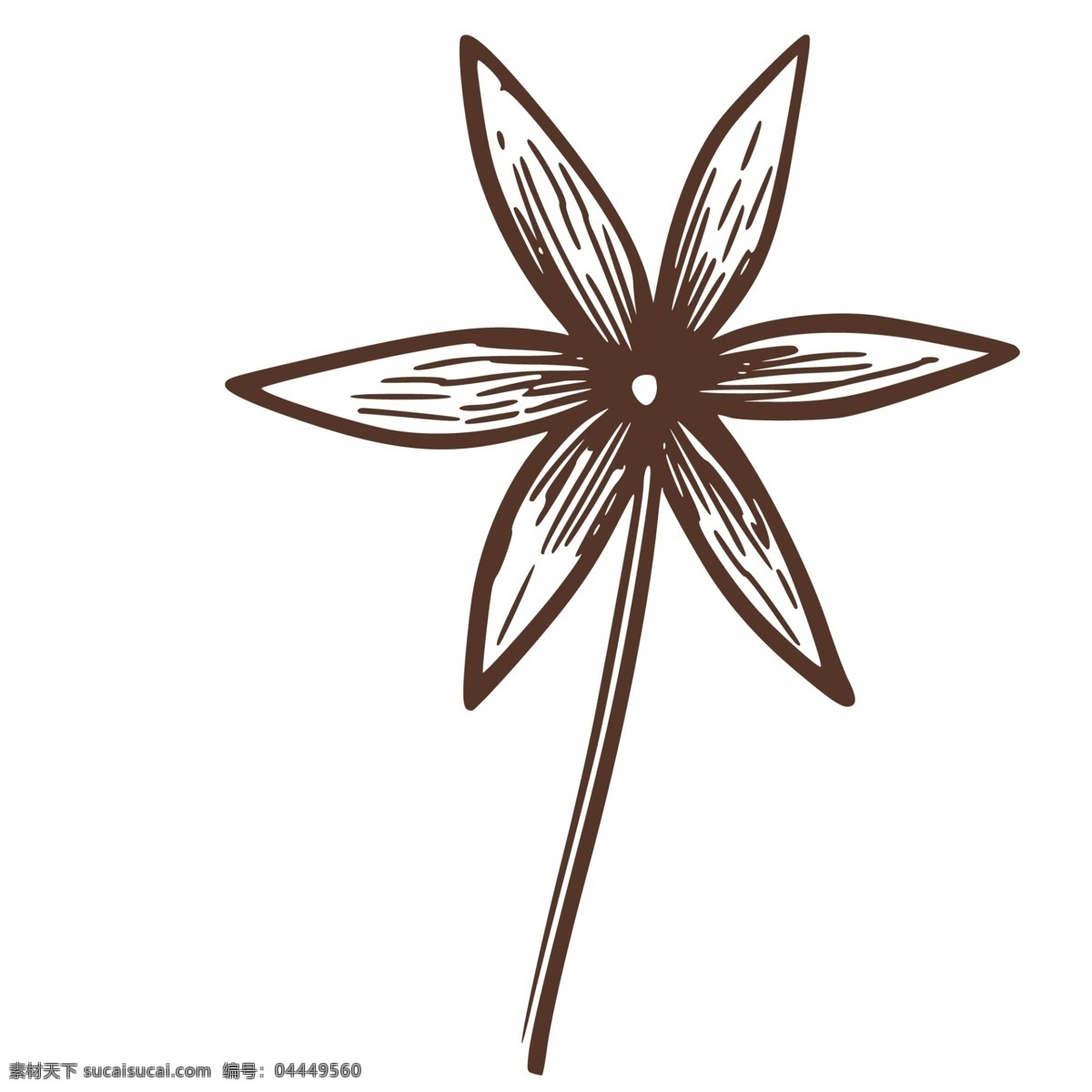 棕色 盛开 简 笔画 荷花 复古 总是复古荷花 卡通 五 瓣 花 花朵 灰色 植物 植物花朵 免抠图