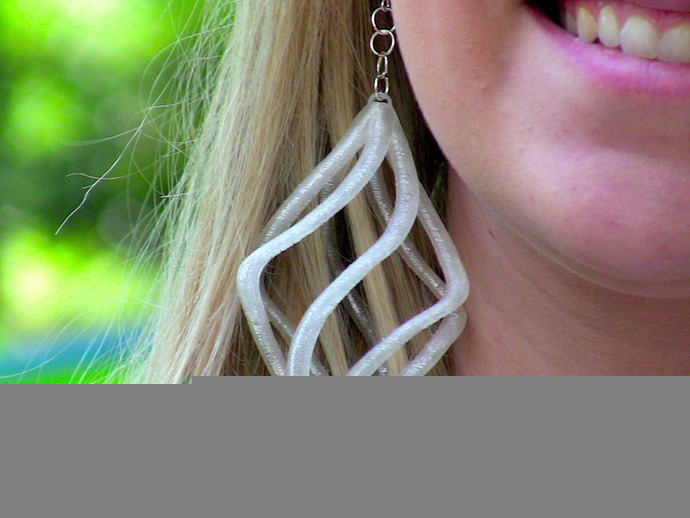螺旋 耳环 diy 曲线 珠宝 3d打印模型 艺术时尚模型 曲面 自定义
