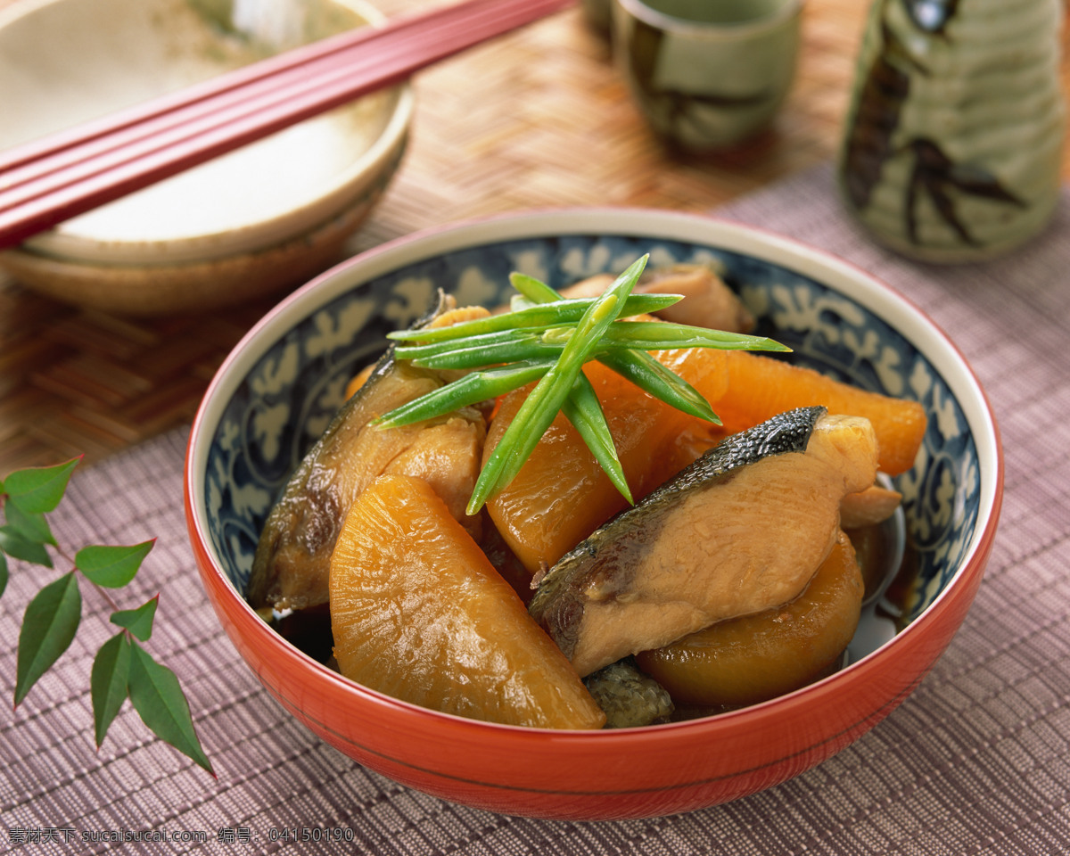 萝卜 煮 鱼肉 食物 美味 海鲜 可口 新鲜 诱人 食材原料 餐饮美食