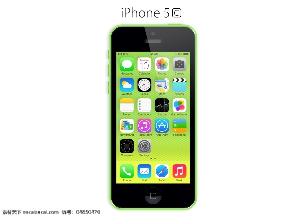 iphone5c ui界面 样机素材 白色