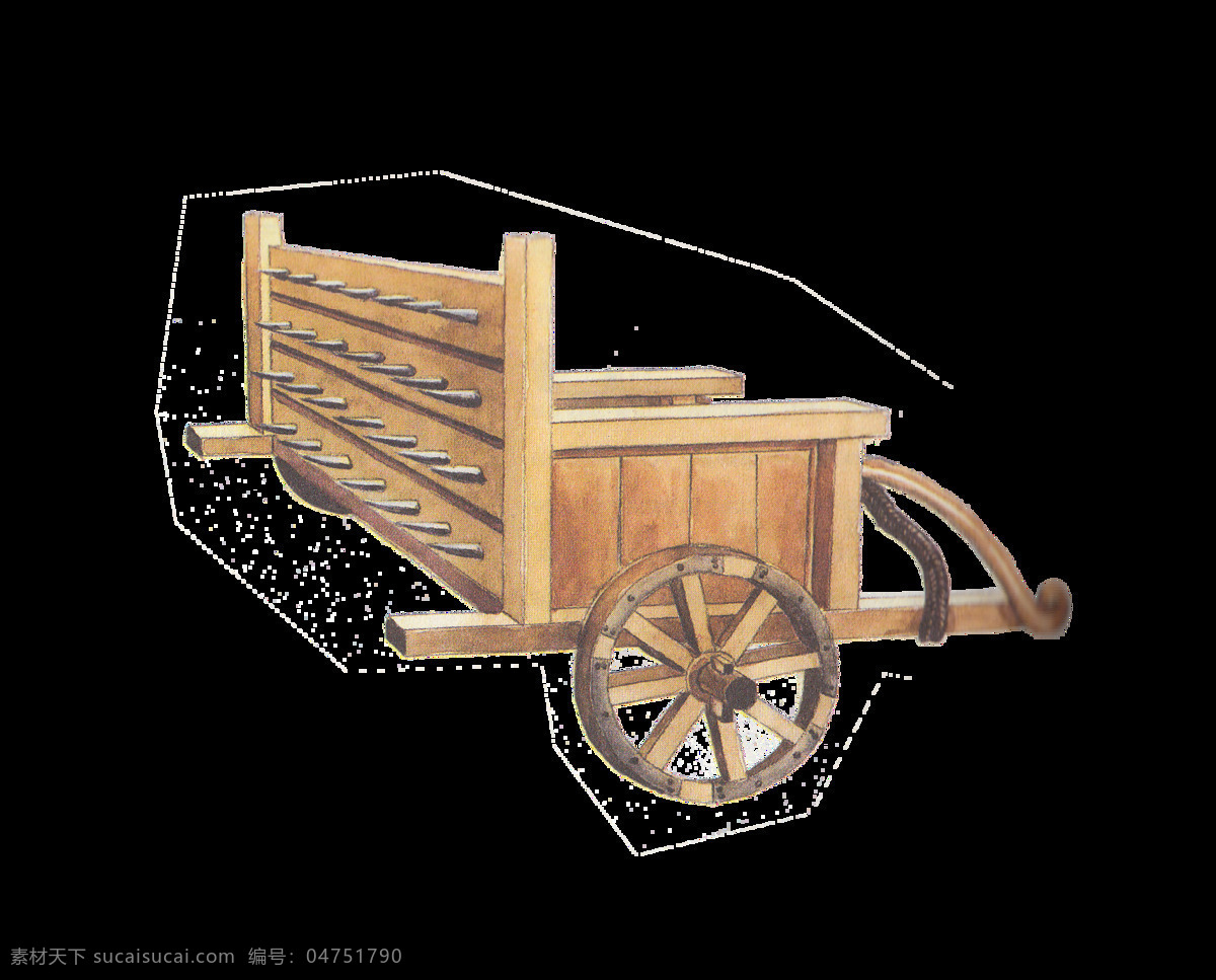 塞门刀车 古代 兵器 攻城器具 木质 手绘 环境设计 景观设计