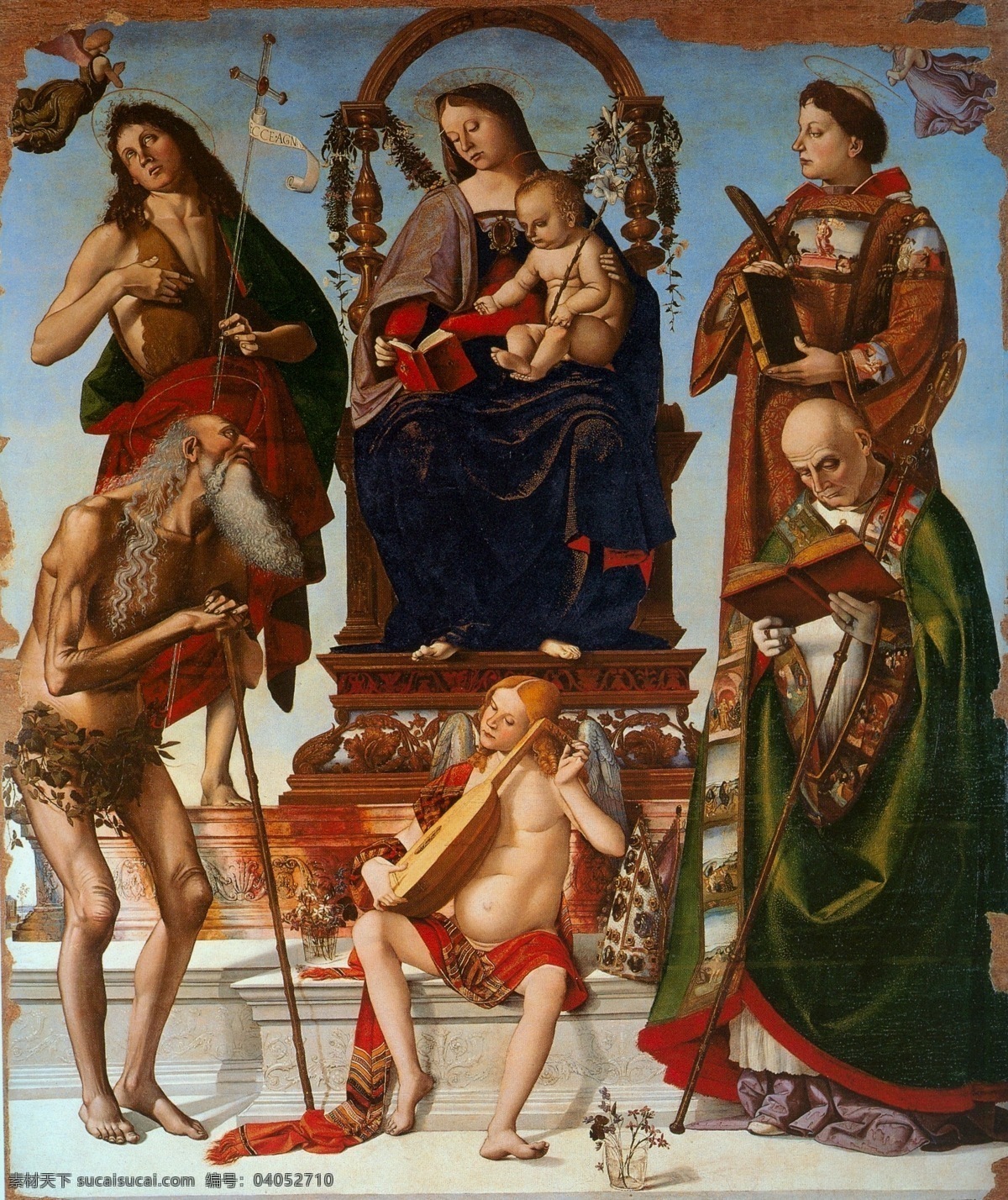 圣母与圣婴 圣婴 圣母 玛利亚 基督教 宗教 油画 母亲 孩子 神父 油画人物 绘画书法 文化艺术