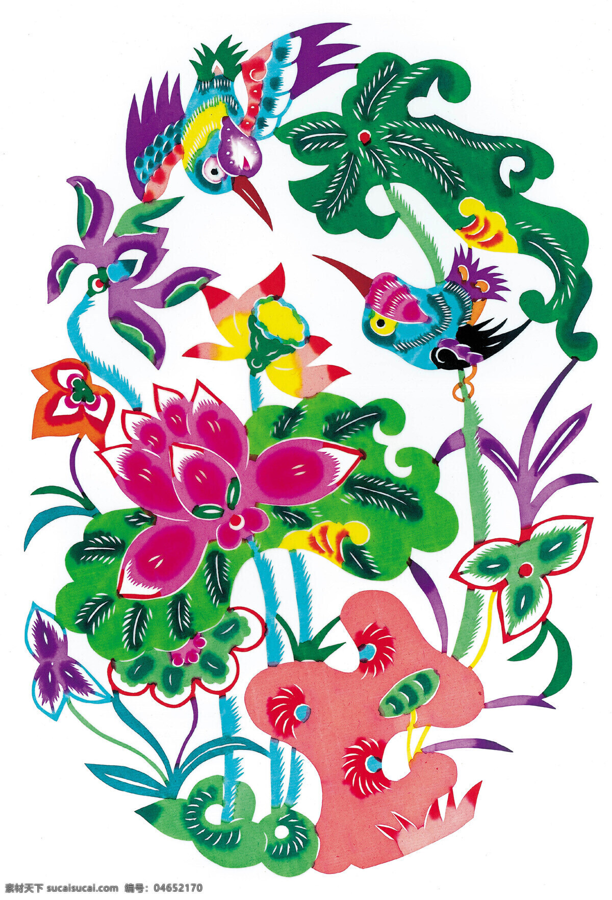 鸳鸯 荷花 剪纸 中国 风 古典 花纹 传统 图案 剪纸艺术 民间剪纸艺术 民间画 文化艺术