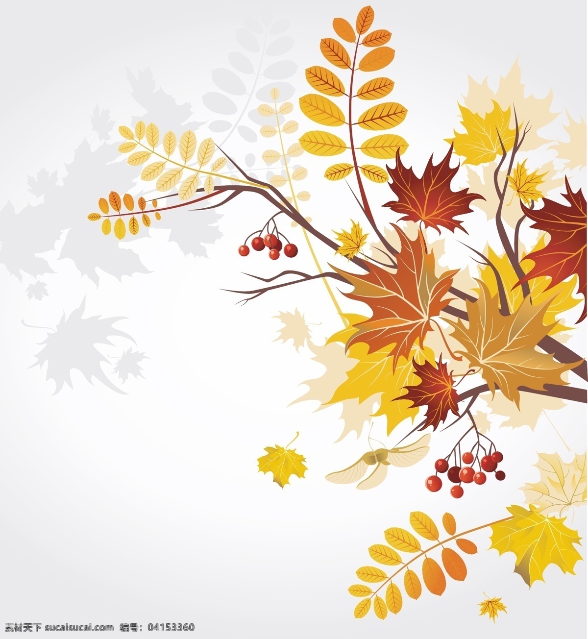 矢量 秋季 植物 树叶 背景 抽象植物 创意 花纹 树木 秋季植物 矢量图 其他矢量图