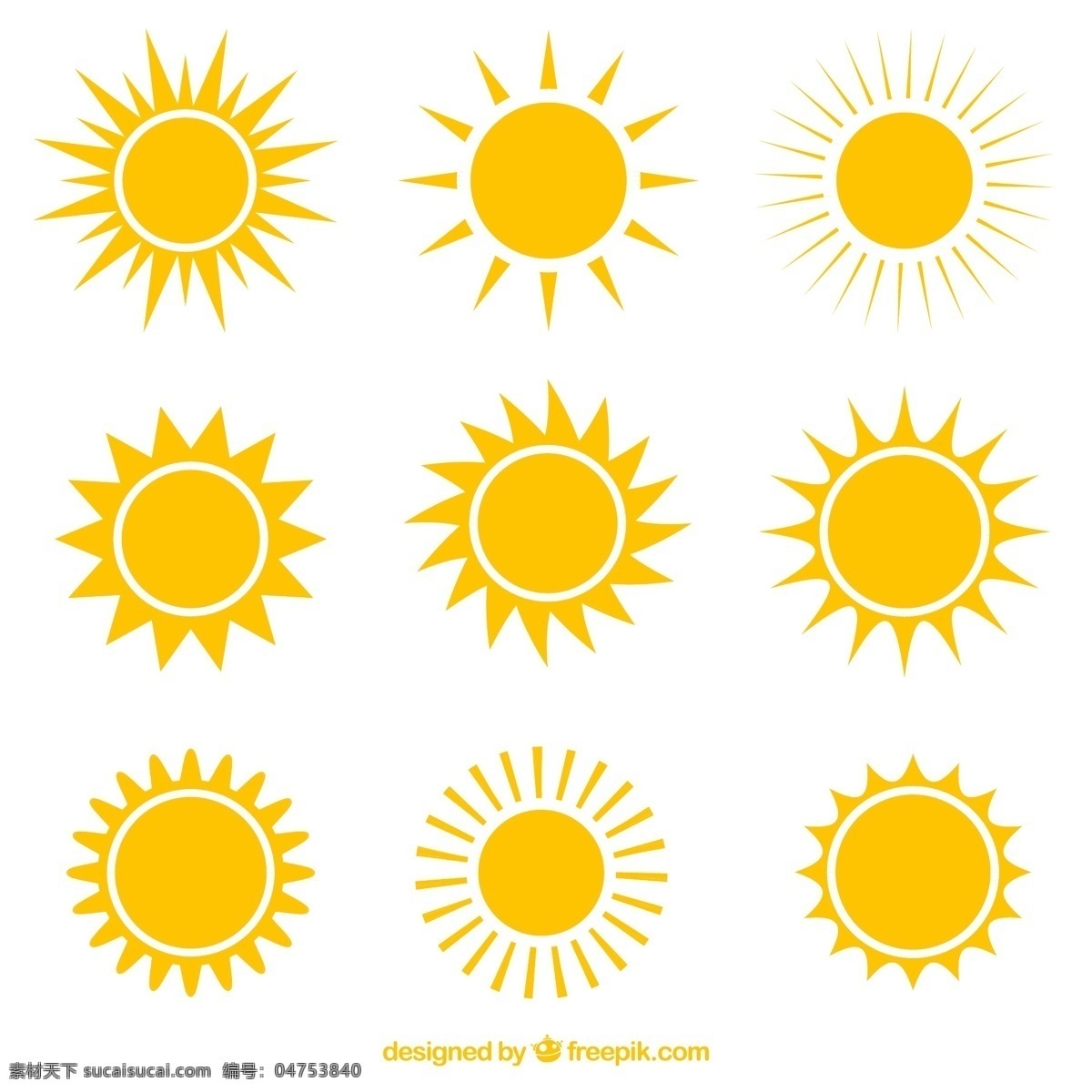 创意 太阳 图标 矢量图 阳光 标签 夏季 夏天 夏日 炎热 插画 背景 海报 画册