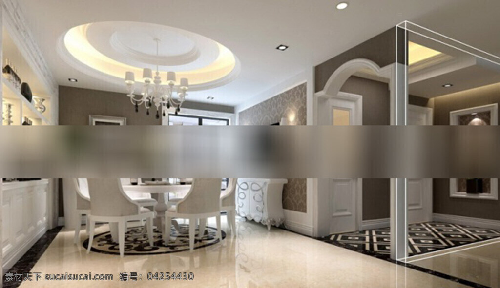 餐厅 3d 模型 3d模型下载 3dmax 现代风格模型 灰色