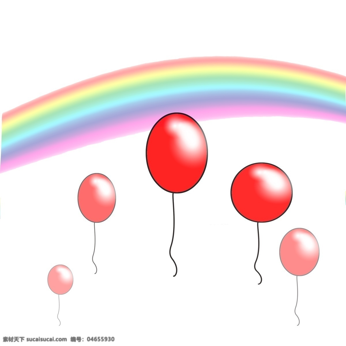 彩虹 气球 卡通 元素 节日