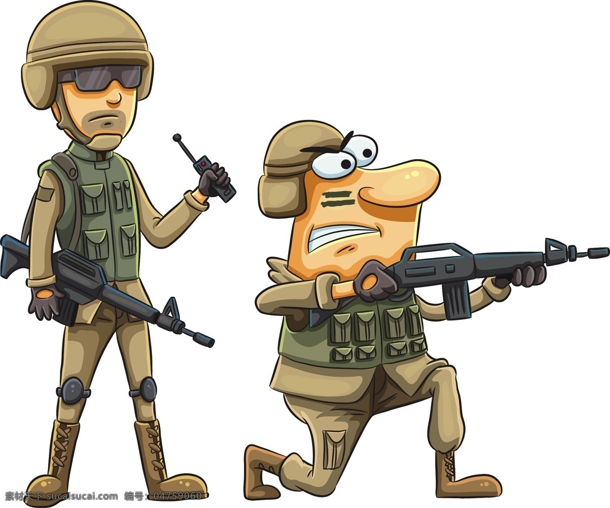 卡通人物 手绘 士兵 战士 动漫设计 卡通插画 人物图库 职业人物
