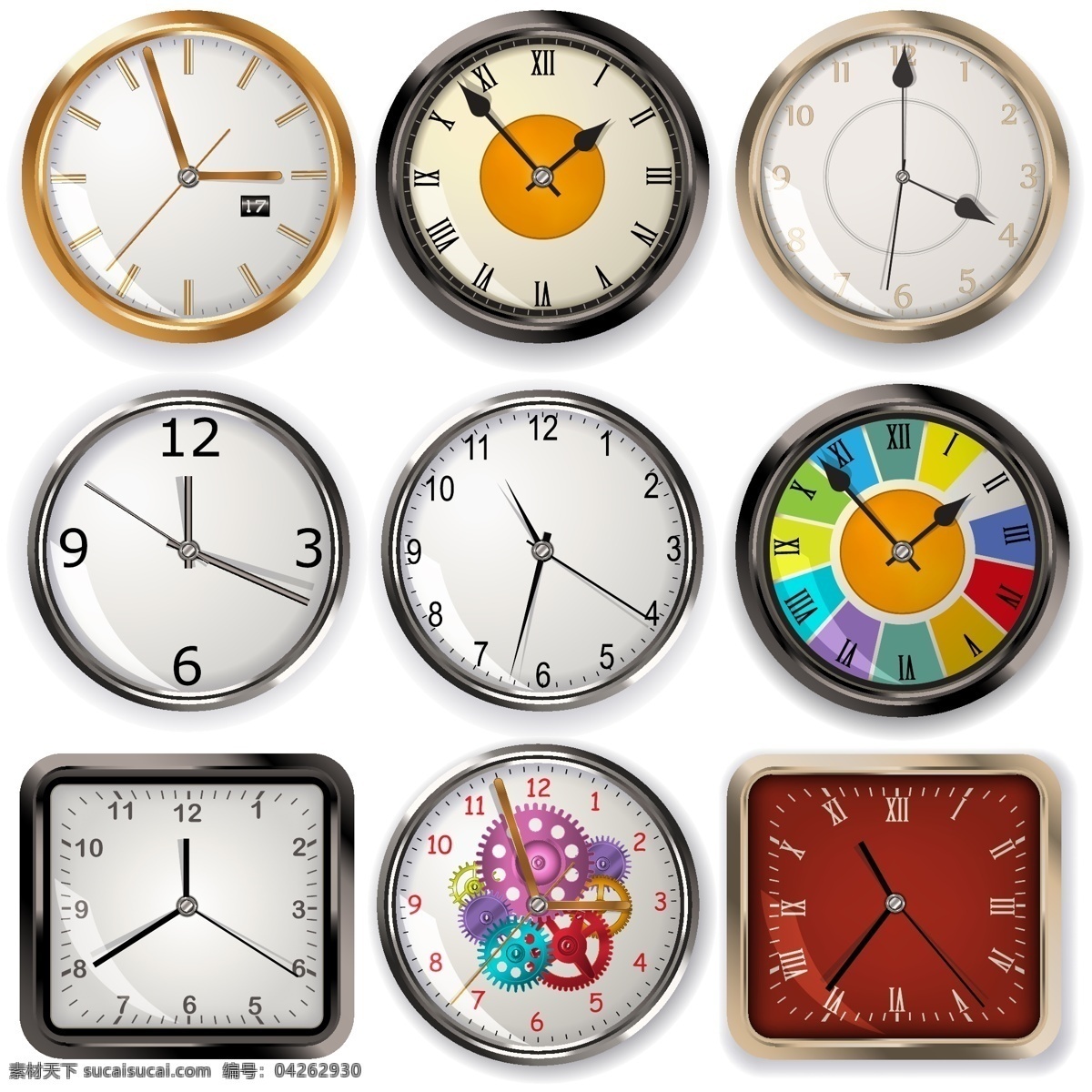 矢量时钟 矢量钟表 国际时间 北京时间 钟表 钟表图案