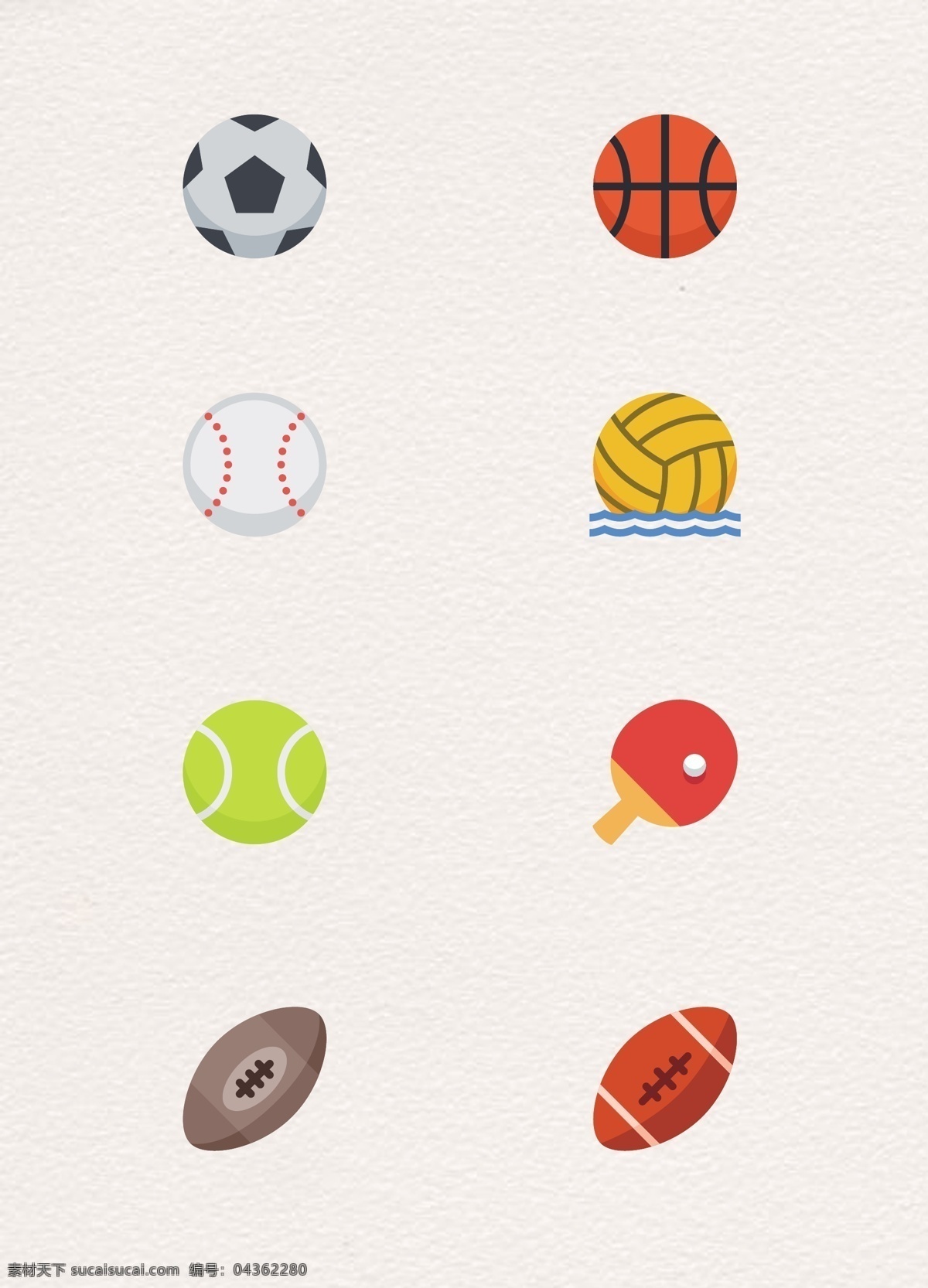 组 卡通 可爱 体育运动 器材 图标 足球 篮球 乒乓球 运动器材 图标设计 网球 橄榄球