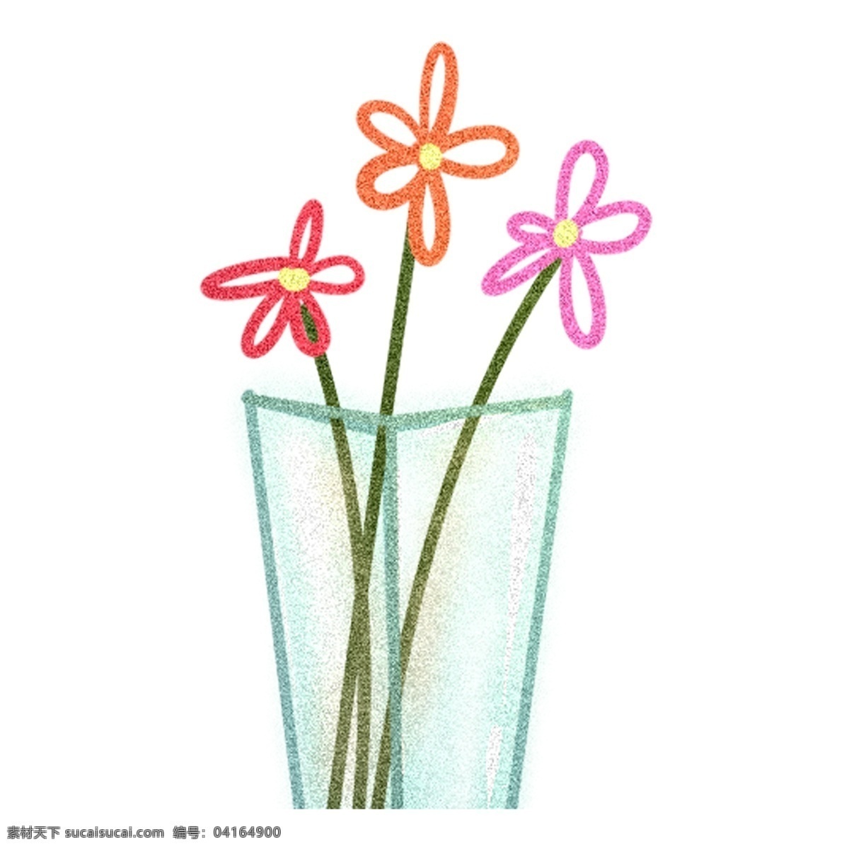 小 清新 盆栽 透明 花朵 插画 免扣素材 透明素材 卡通素材