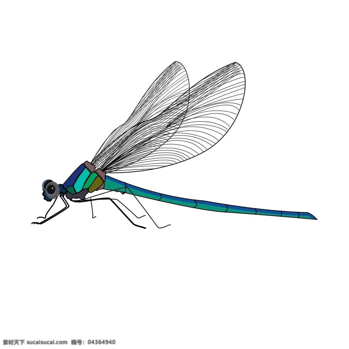 简约 创意 手绘 风 动物 昆虫 蜻蜓 商用 元素 配图 翅膀