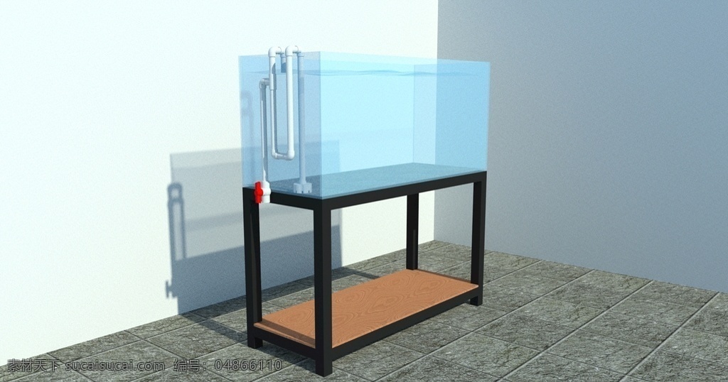 鱼缸 diy 自制鱼缸 su 模型 鱼友 水族 过滤系统 虹吸鱼缸 3d设计 skp