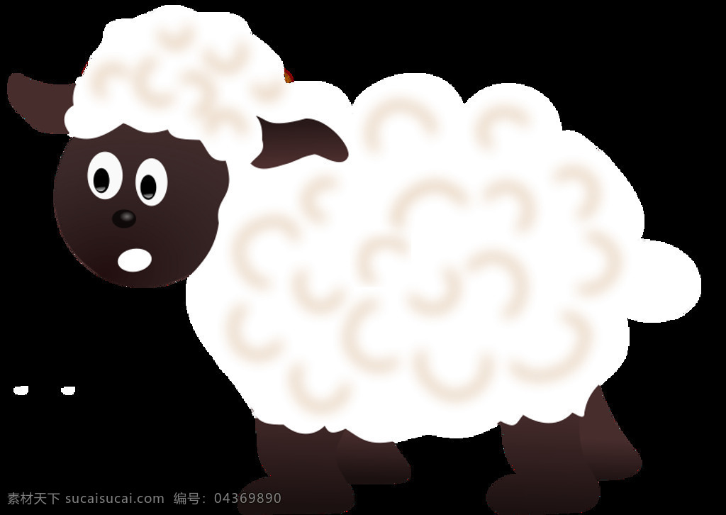 白色的绵羊 羊 svg 黑色