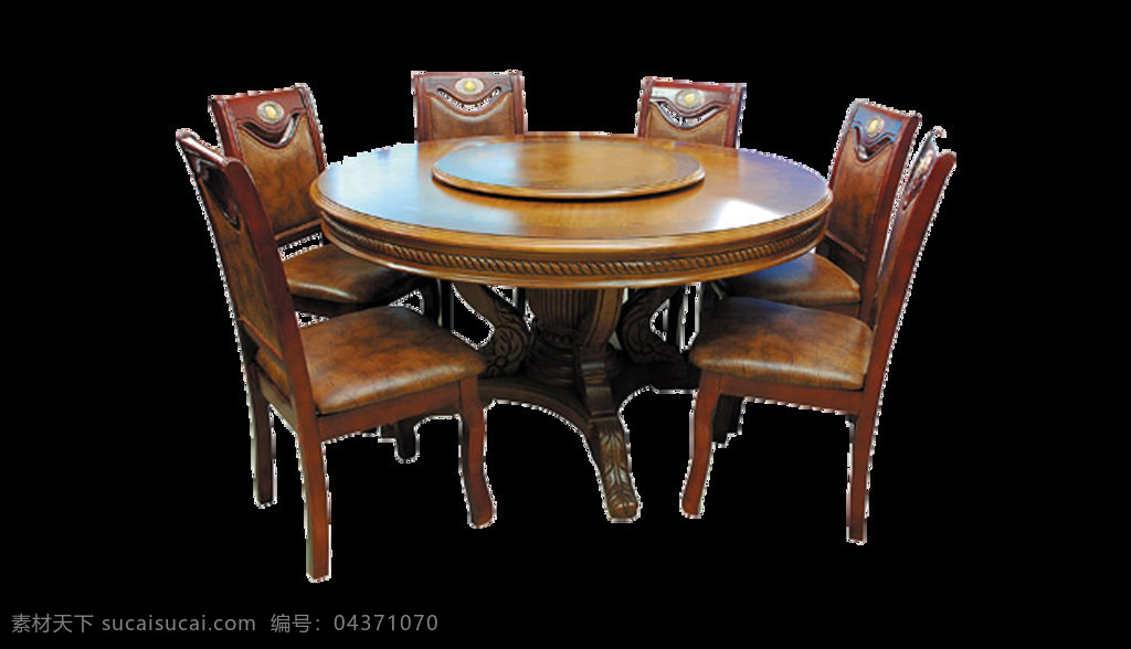 棕色 圆盘 餐桌 椅子 元素 png元素 家具 免抠元素 透明元素