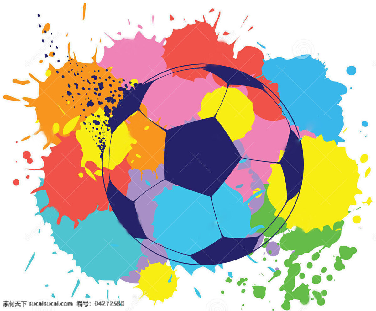 足球 彩色 彩绘足球 球 喷墨