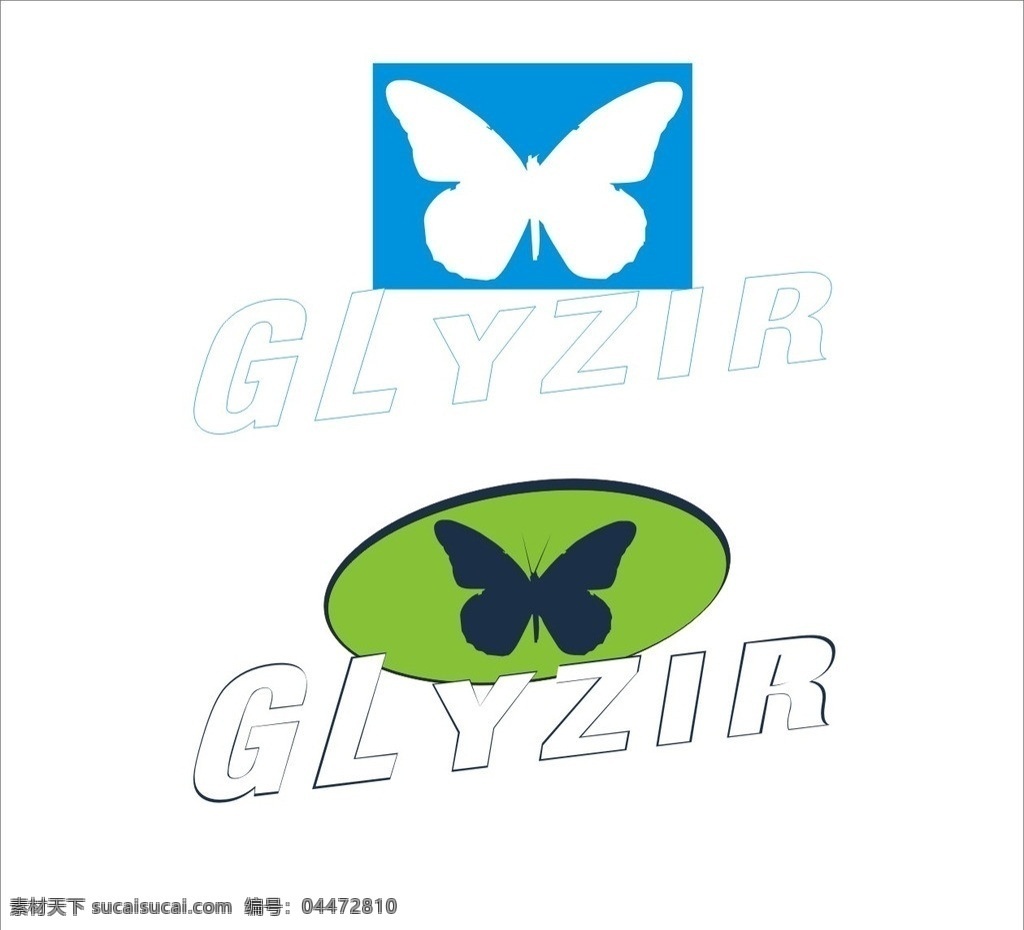 蝴蝶 logo 英文字母 绿色 蓝色 穿着管理规定 矢量