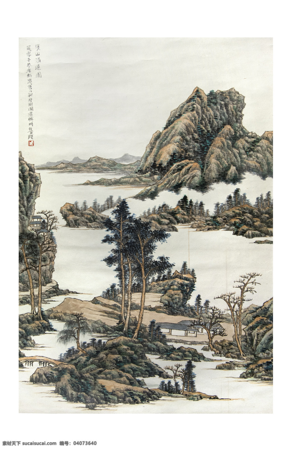 国画 鲁力作品 山水立轴 山水画 当代国画 当代水墨 水墨山水 国画山水 中国水墨 笔墨 中国画 文化艺术 绘画书法 国画与书法