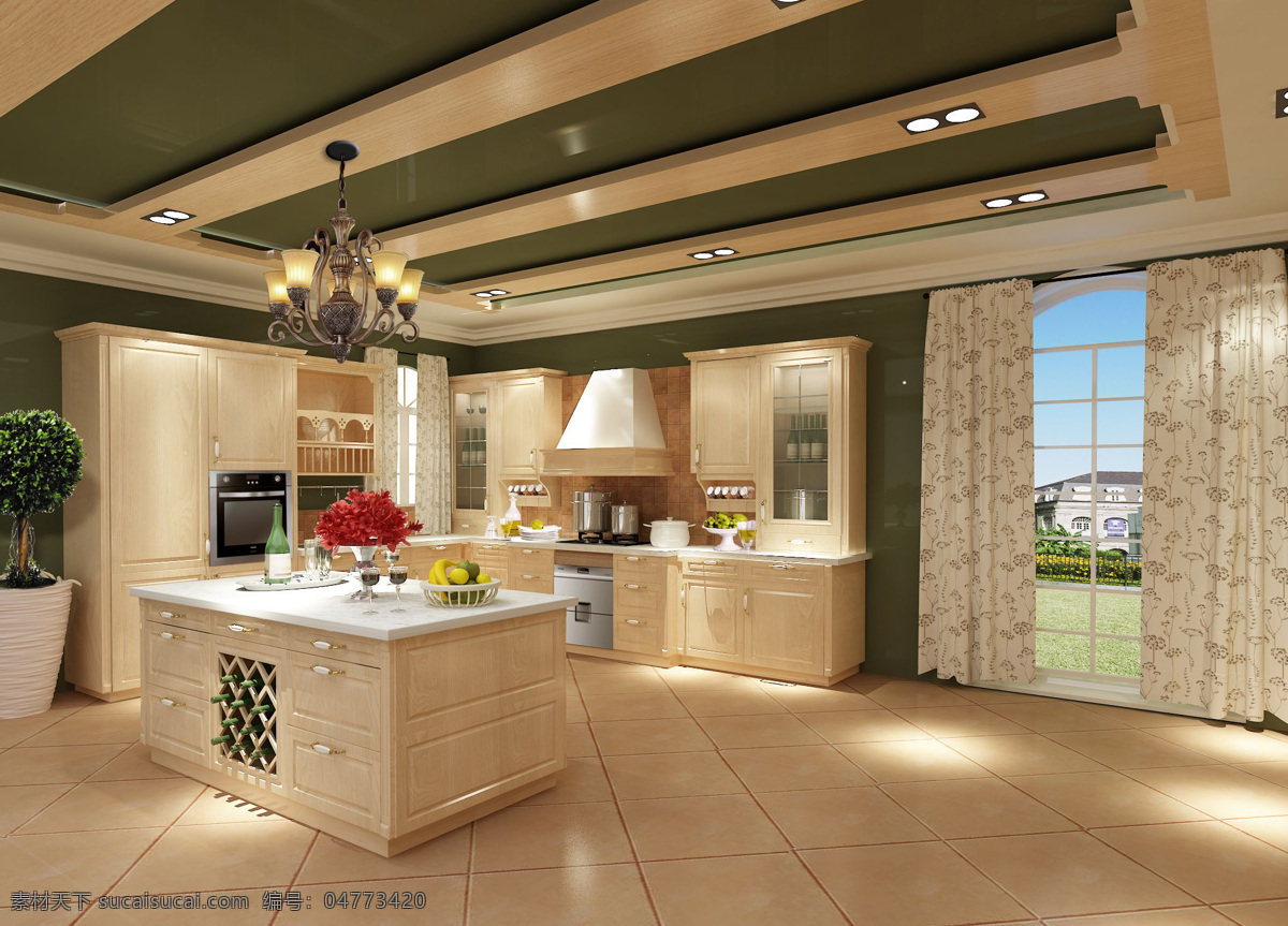 白色 欧式 厨房 室内 装修设计 家居装饰素材 室内设计