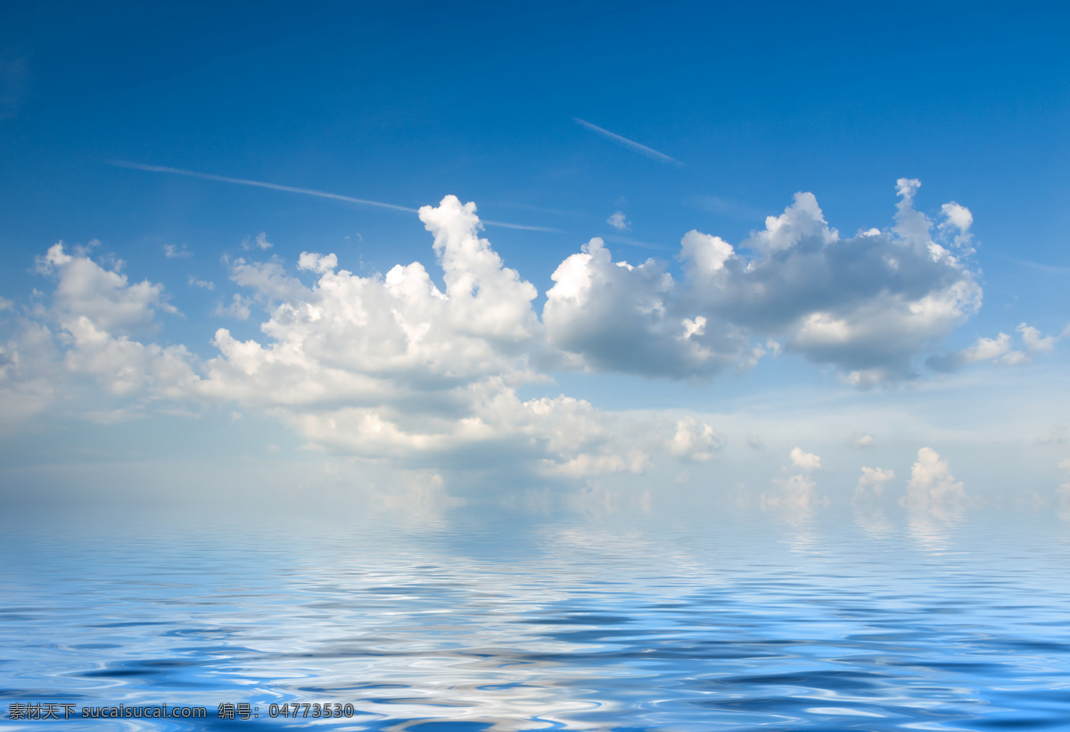 蓝天 白云 大海 蓝天白云 天空 海面 波纹 水波 水纹 清水 水面 天空云彩 自然景观 蓝色