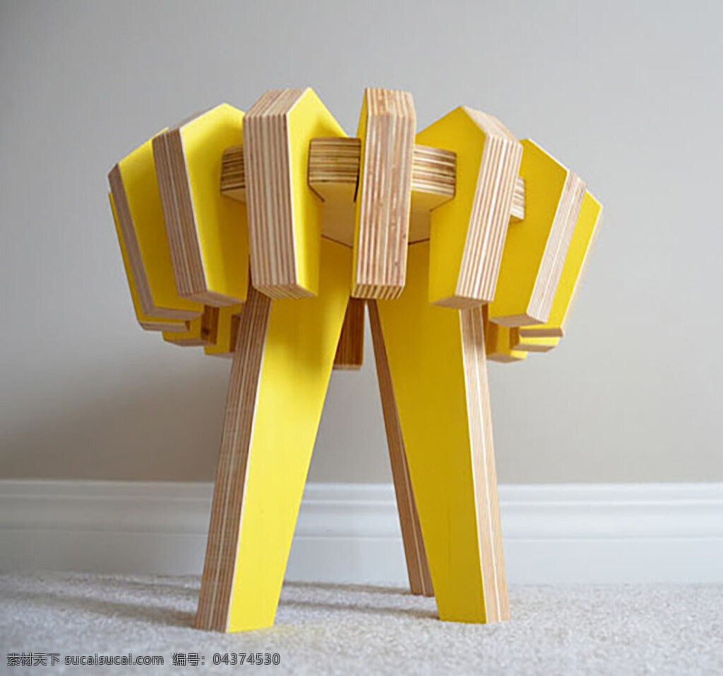 黄色 儿童 益智 椅子 产品 凳子 家具 生活用品