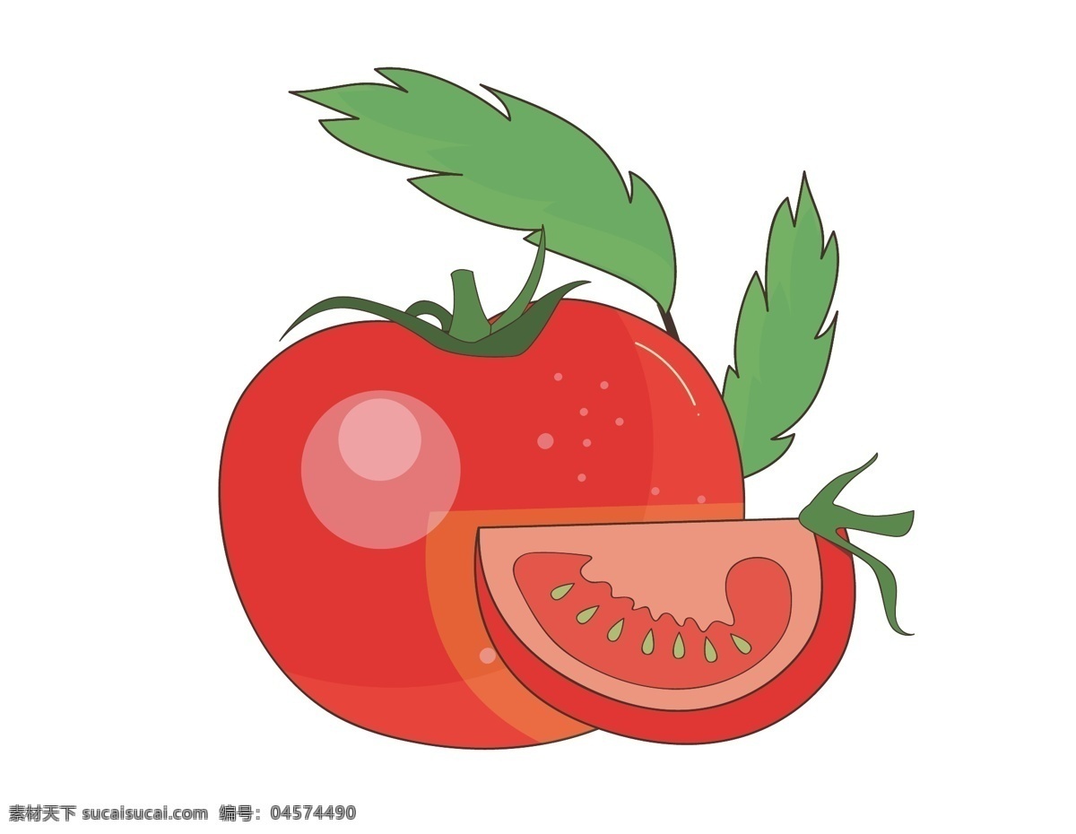 矢量 红色 番茄 元素 手绘 蔬菜 ai元素 免扣元素