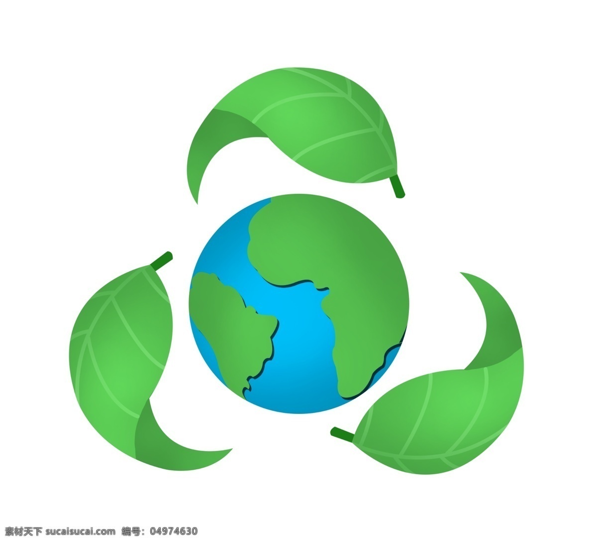 绿叶 地球 环保 循环 绿树 蓝色 绿色 循环使用 节约 绿色地球 保护 装饰图案