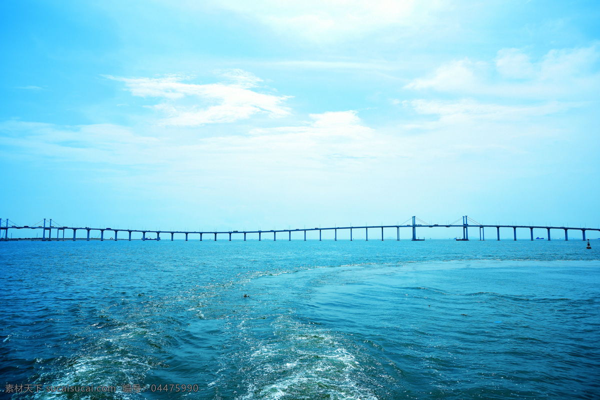 珠海海景 澳门环岛游 天空 蓝天白云 波浪 桥 旅行风光 旅游照片 唯美风景 背景美图 素材用图 环岛游 旅游摄影 国内旅游