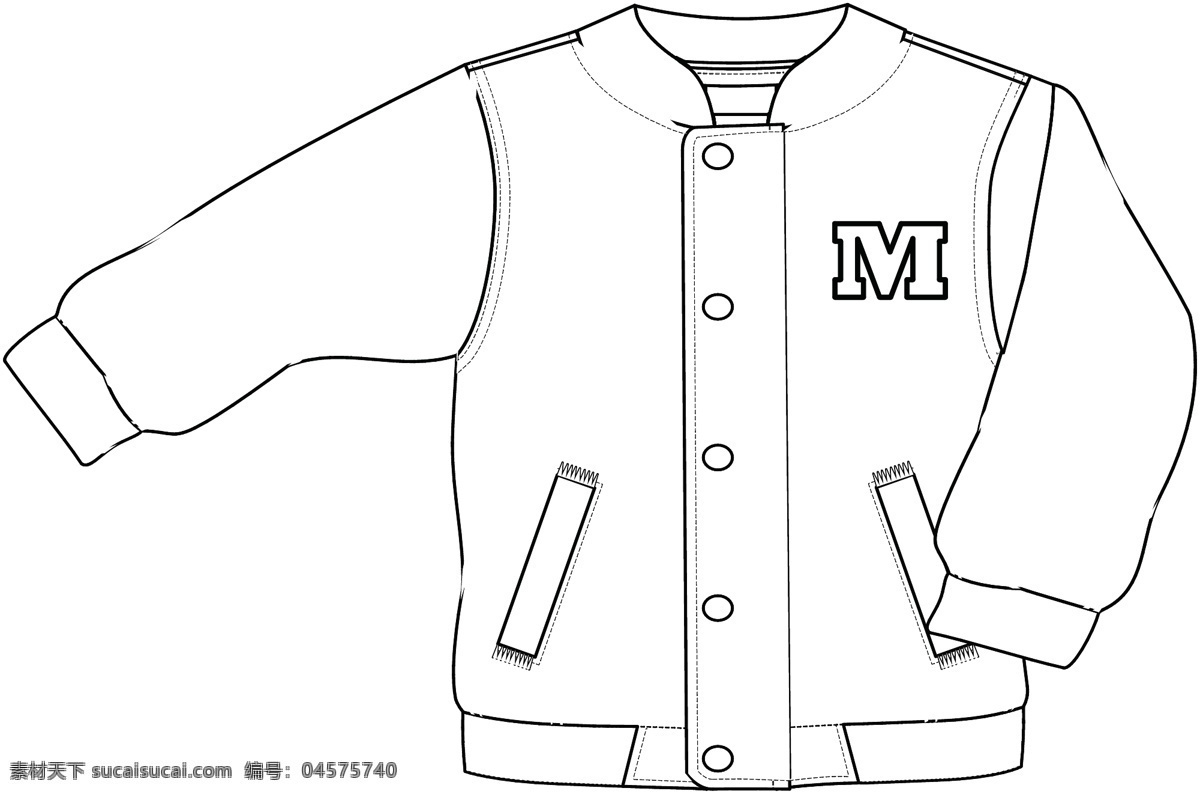 儿童 长袖 字母 棒球 衫 男童 贴布绣 棒球衫 服装设计 服装款式图