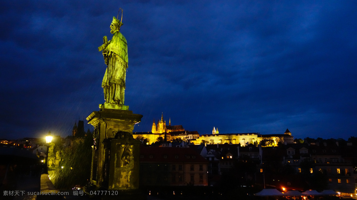 布拉格 查理 大桥 夜景 捷克 查理大桥 城堡 伏尔塔瓦尔河 欧洲 哥特式 雕塑 耶稣 2016年 旅游摄影 国外旅游