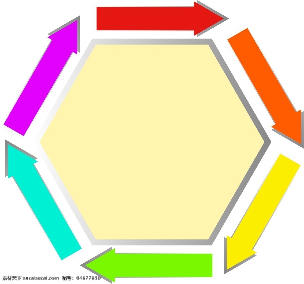 环形 箭头 插画 彩色箭头插画 六边形图案 箭头插图 ppt插画 ppt箭头 目录 环形箭头