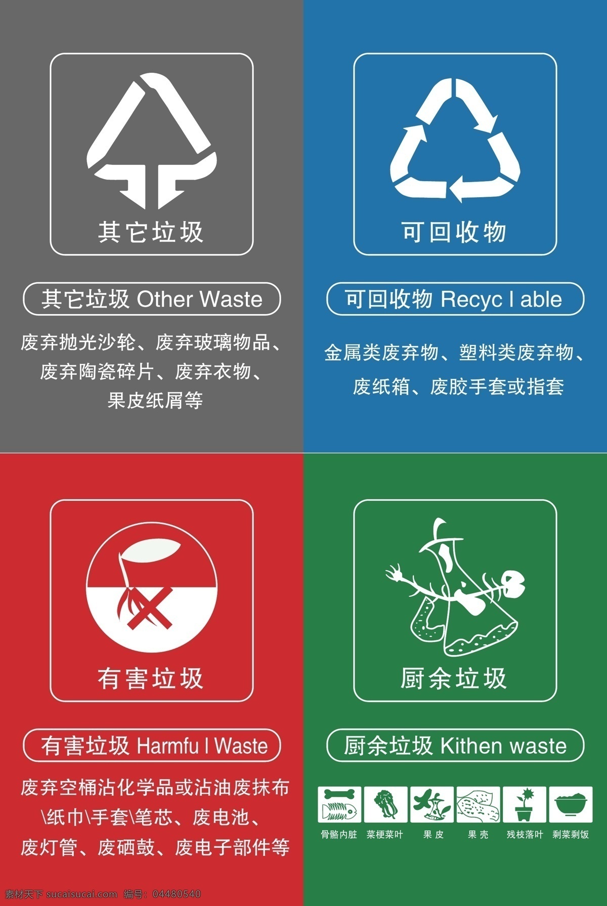 垃圾分类图片 垃圾分类 垃圾 分类 垃圾桶 标识 室外广告设计