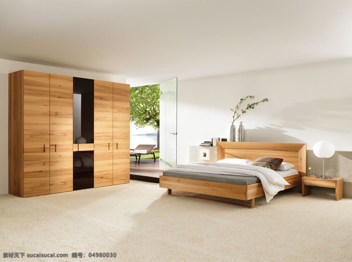 简洁 卧室 装潢设计 室内设计 室内装潢 效果图 床 木质柜子与床 柜子 卧室装潢设计 环境家居 白色