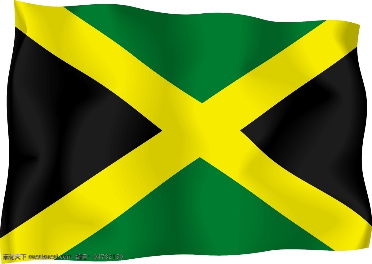 牙买加 国旗 矢量 黄色
